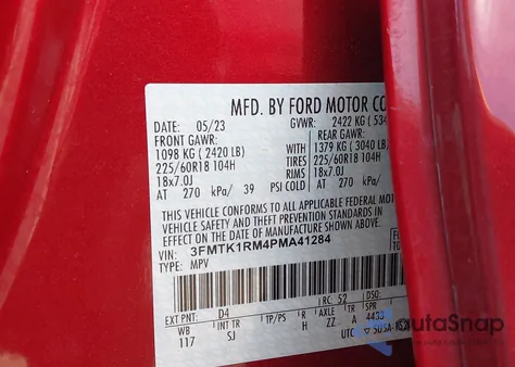 2023 Ford Mustang Mach-E Select from USA, damaged, VIN 3FMTK1RM4PMA41284